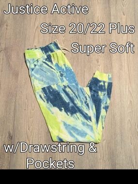 Justice Tie-Dye Joggers in Blue & Lime